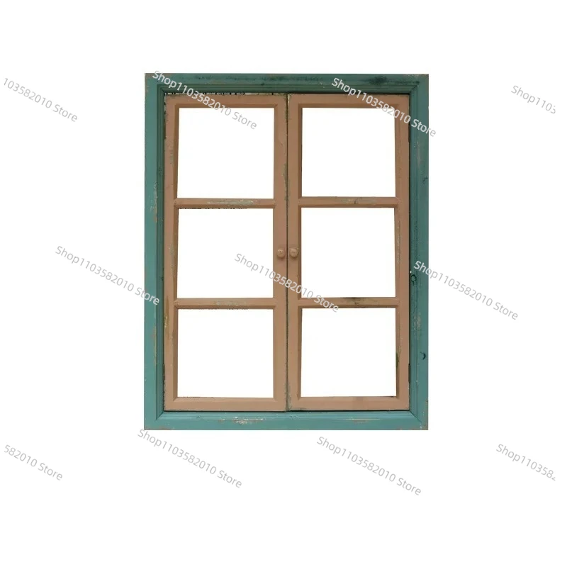 

Retro old wood window wall hanging wall decoration home soft photo decoration garden photography
