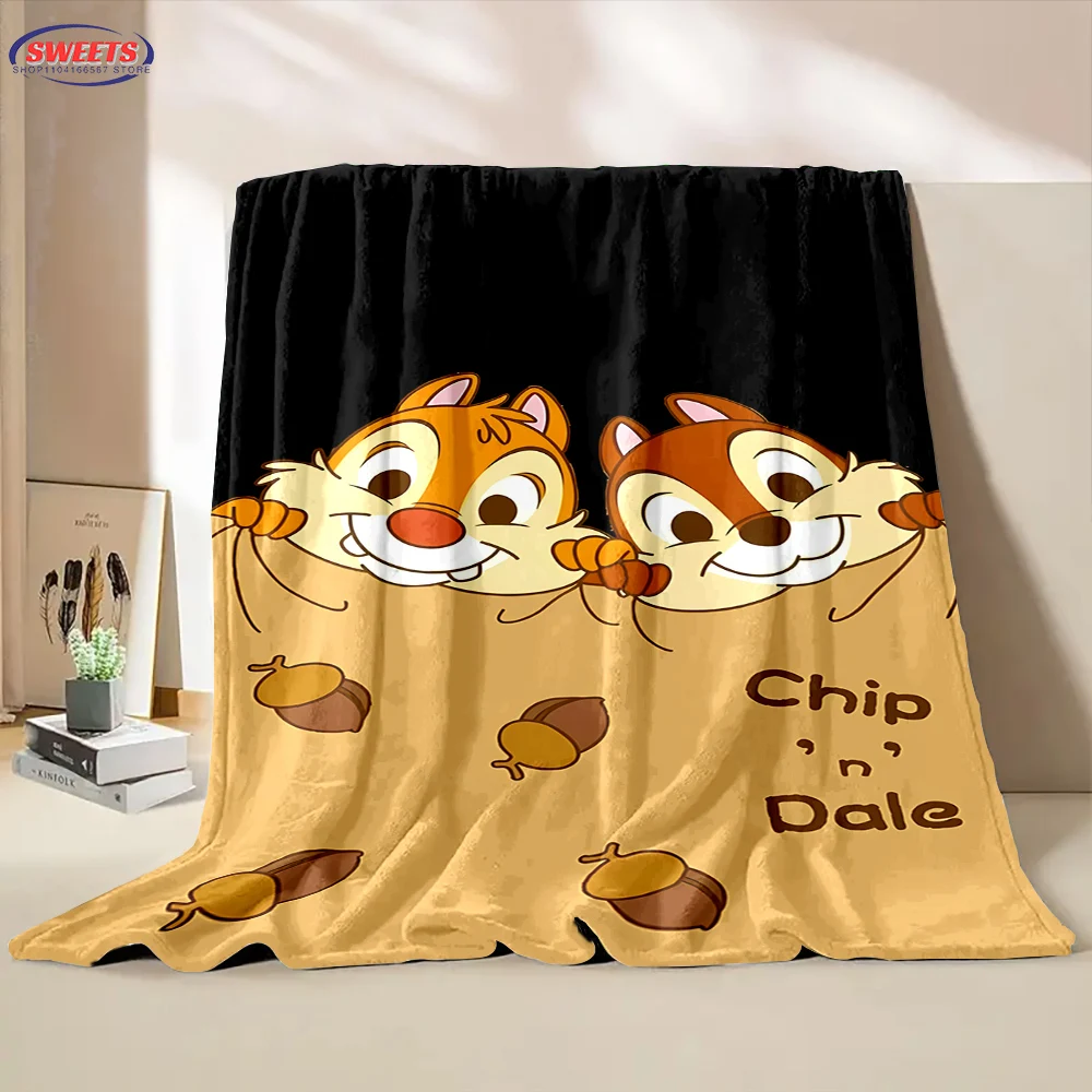 Disney Chip 'n' Dale Rescue Rangers Flannel Blanket for Bed Bedroom Sofa Picnic,Throw Blanket for Cover Outdoor Leisure Nap Gift