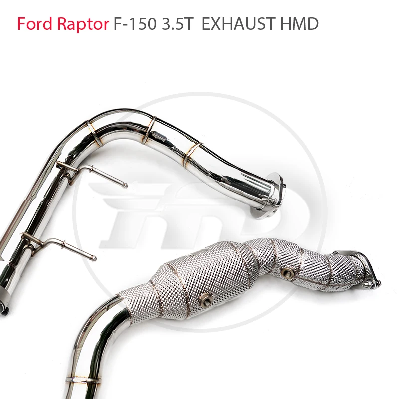 HMD Stainless Steel Exhaust Catless Downpipe for Ford Raptor F150 3.5T Car Accessories With Catalyst Catted