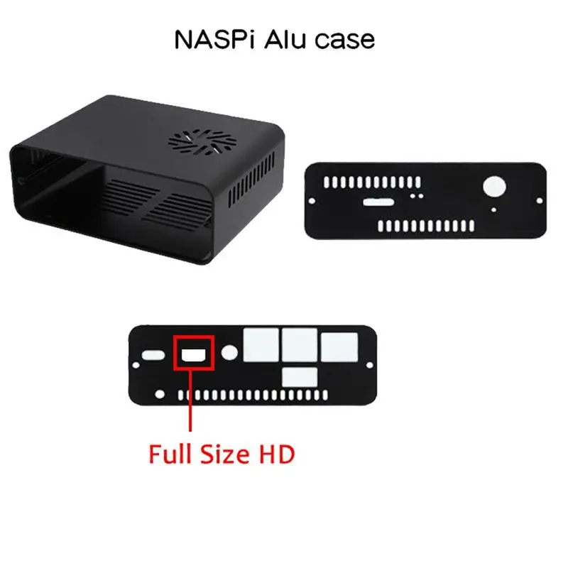 (A65I) Комплект NASPi Lite + плата расширения X823 + адаптерная плата X-C2 + корпус для Raspberry Pi, для SATA HDD/SSD, сервер хранения данных NAS