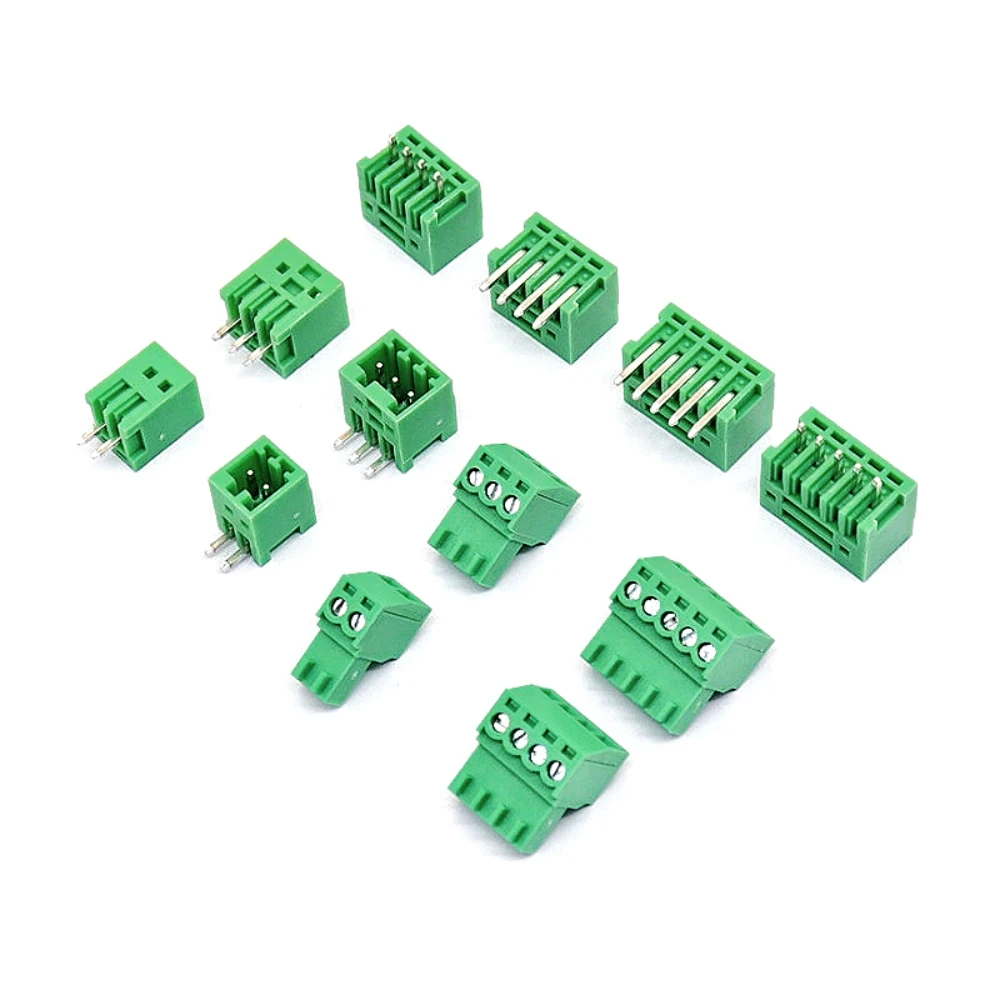10/50Pairs 15EDG KF2EDG 2.54mm Pitch PCB Terminal Block Connector Right Angle/Straight Needle Pin Header Plug Socket Screw Type