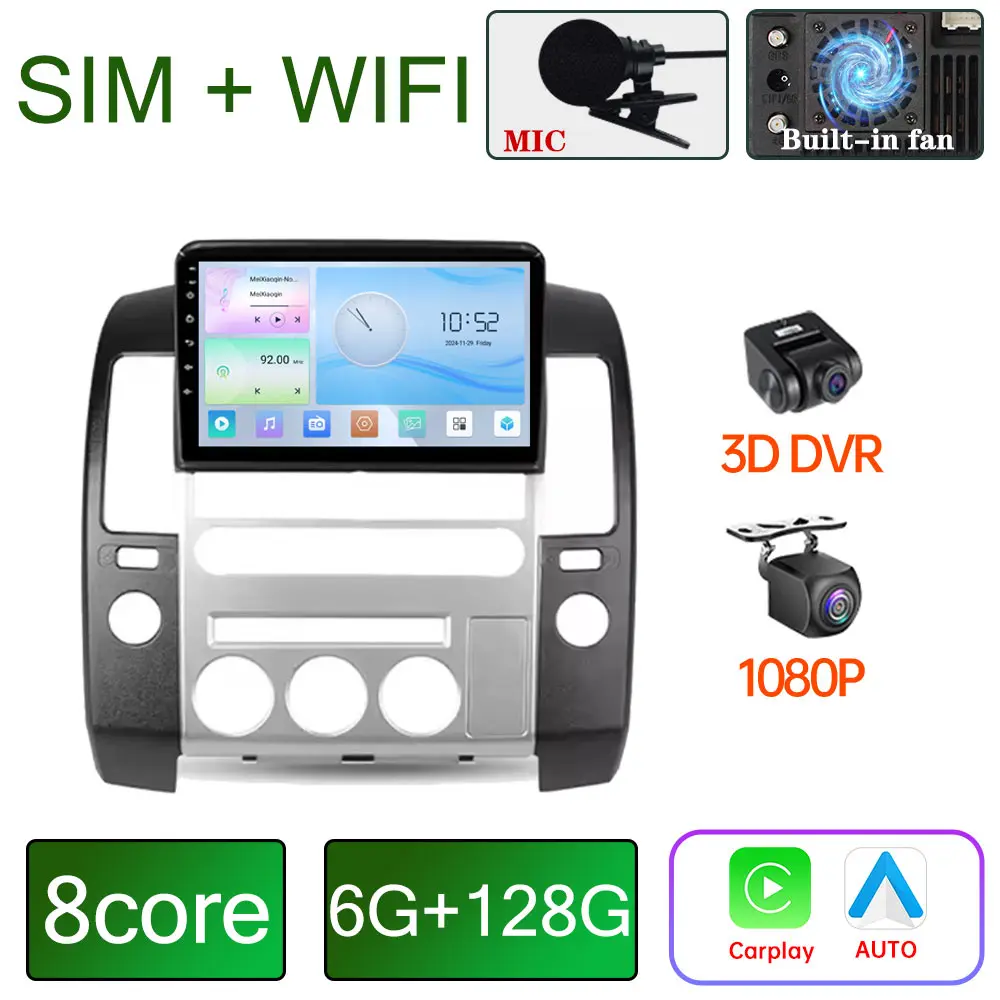 new For Nissan Pathfinder R51 2004 - 2009 Android 13 Carplay Car Radio Multimedia Player GPS Navigation Auto 2din 12G + 256G