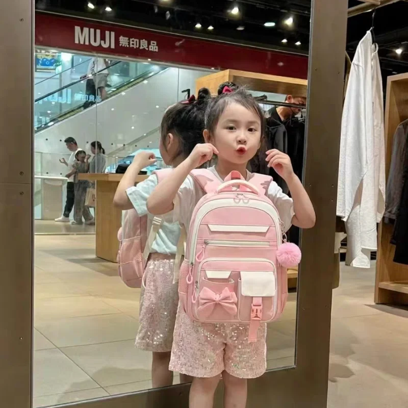 Sweet Butterfly Festival three piece backpack school students large capacity spine protection backpack pencil case lunch box set