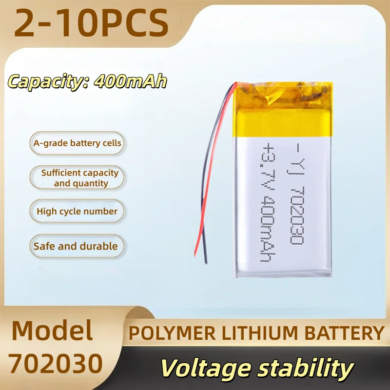 3.7V Li-ion Batteries 702030 Lipo Battery 500mAh Lithium Rechargeable Polymer for Steriliser Bluetooth Audio Toys Selfie Stick