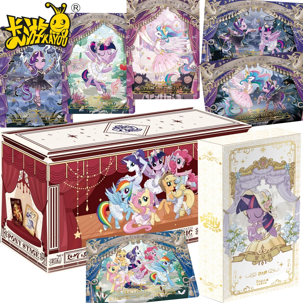 

New Kayou Original My Little Pony Collection Cards Animation Art Friendship Rare Limited Ballet Theme Figure Card Exquisite Gift