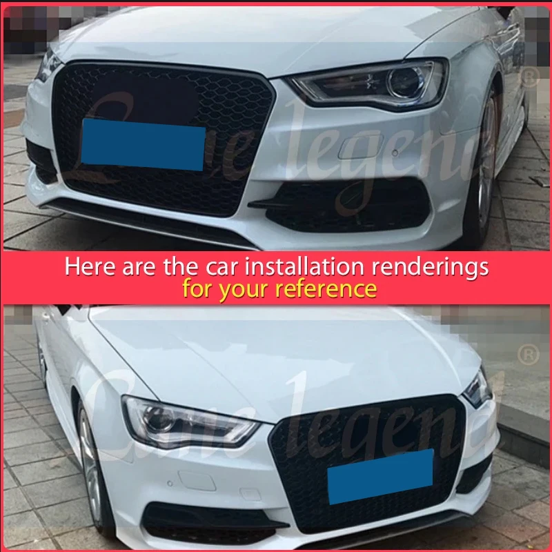 Honeycomb Grill Mesh for Audi A3 2013 2014 2015 2016 RS3 Quattro Style Hex Mesh Front Bumper Hood Grille