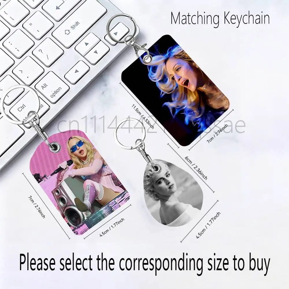Confessions M-MadonnaS Singer Leather Keychain Card Holder For Airtag & Access Cards Modern Bus