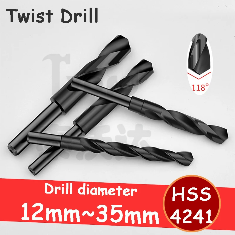 

1/2" Shank Twist Drill Bits 12 13 13.5 14~35mm High Speed Steel Twist Drill Bits for Tin Sheet Steel Aluminum Alloy Woodworking