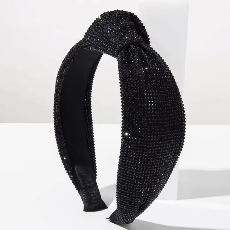 Retro-Barock-Stil, super funkelndes, vollbesetztes Diamant-Hochschädelknoten-Stirnband mit breitem Rand, Haaraccessoire für Frauen – Detail 2