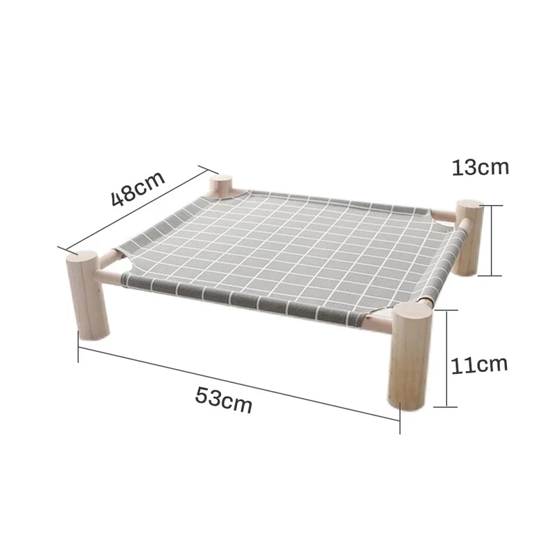 Hamaca de madera para gatos y perros, cama elevada de refrigeración desmontable, portátil, para interior y exterior, adecuada para mascotas