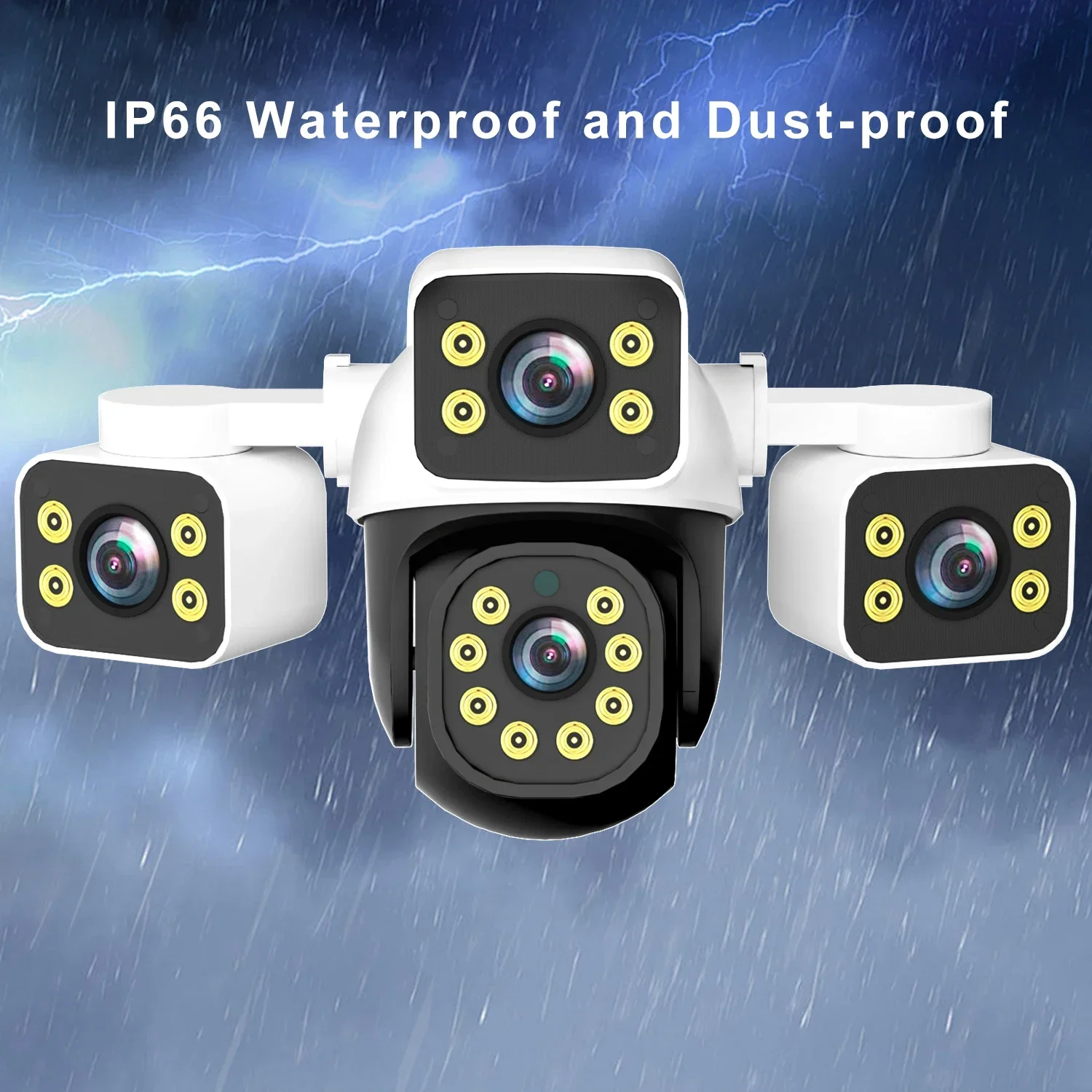 390EYES 12MP 4MP Wifi PTZ Outdoor Triple Lens Three Screens AI Human Detection Color Night Vision Two Way Audio Security Camera