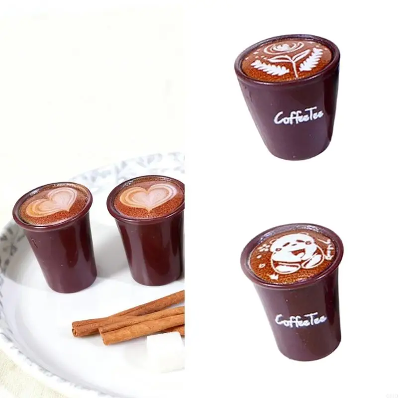 Handcraft Resin Coffee Cup Model With Latte Detailing Display Piece For Artistics Collectors