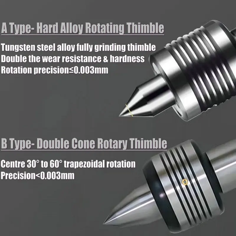 Tip Turning Center Tool CNC Rotation Thimble MT2 MT3 MT4 MT5 MT6 Lathe Morse Taper Cone Double Top External Live Rotary Centre