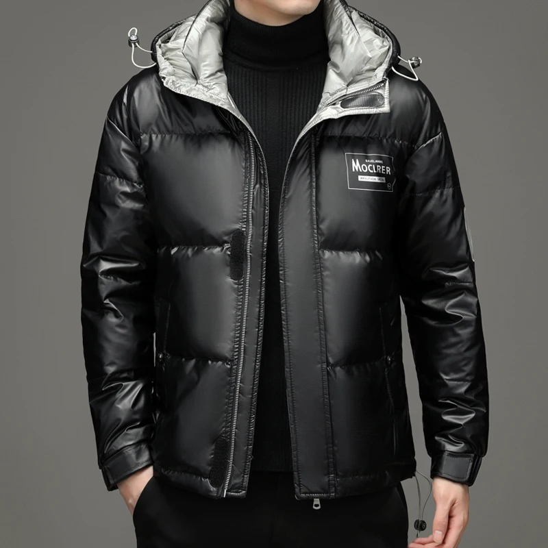 YEAE Designer Clothes Men Luxury New in Down Coats Winter Hooded Bright Lightweight Padded Jackets Duck Male Padding Cold Coat