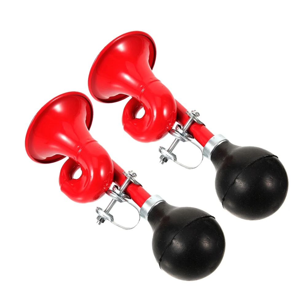 

2pcs Bike Creative Manual Air Horn Squeeze Loud Bell For Road Mountain Folding Bikes Lightweight Aluminum Alloy Cycling