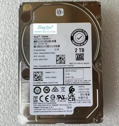 For DELL 0VR92X ST2000NX0423  2T VR92X SATA 7.2K 6G 2.5 server hard drive 2TB