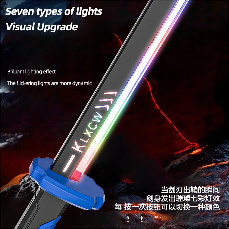 الملونة غاسل متوهجة ألعاب السيف مع شرارة والدخان تأثير ضوء السيف الاطفال ألعاب جنسية أضواء LED الخيال العلمي لعبة قابلة للتمديد