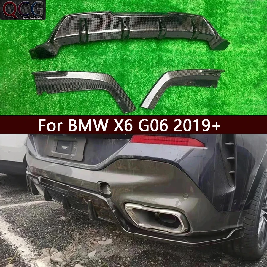 

For BMW X6 G06 2019+ Carbon Fiber Back lip Car Rear Bumper Diffuser Splitters Spoiler upgraded Car Accessories Body Kit