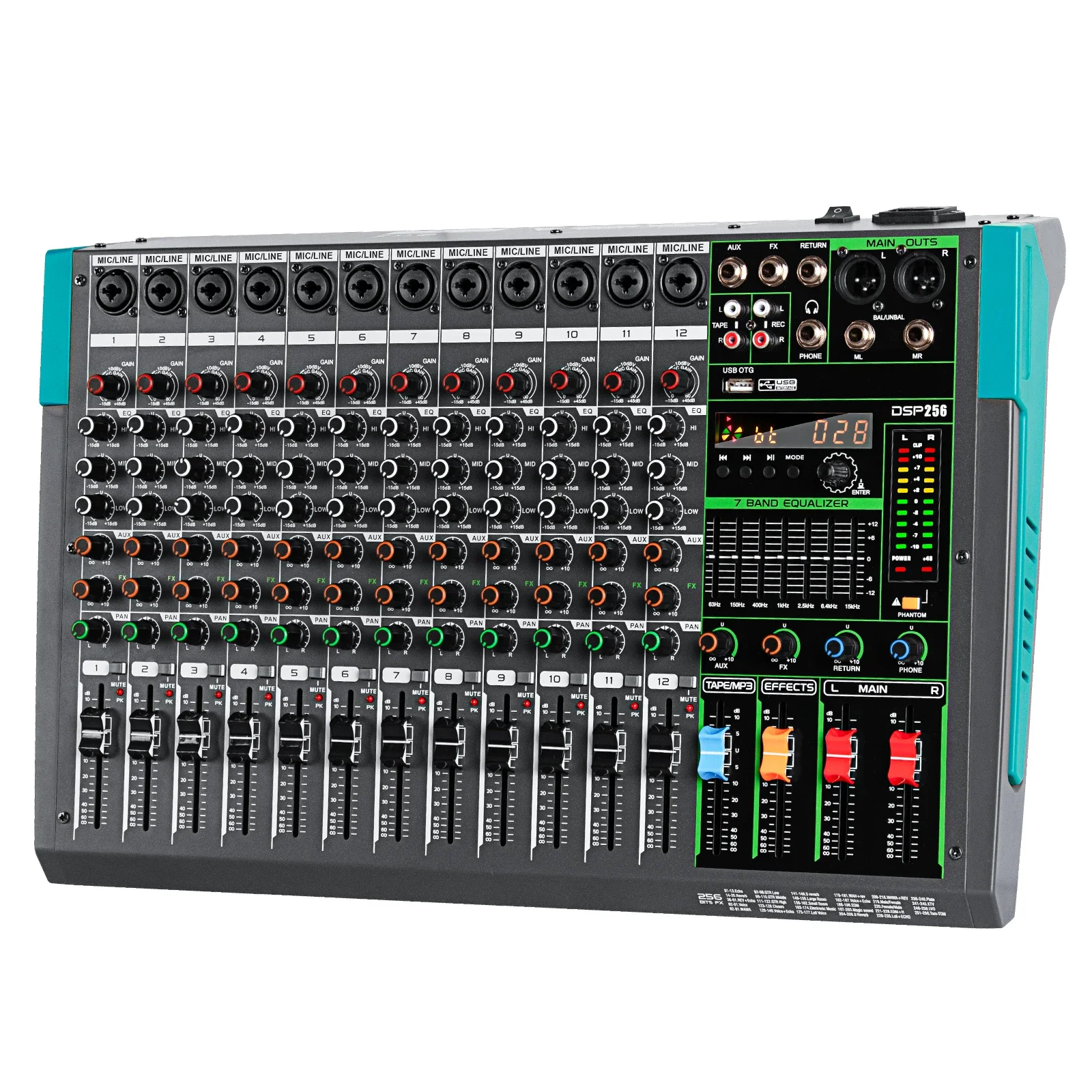 MG12 Audio Console Mixer USB Connection 12 Channels Digital Professional Audio Mixer Console