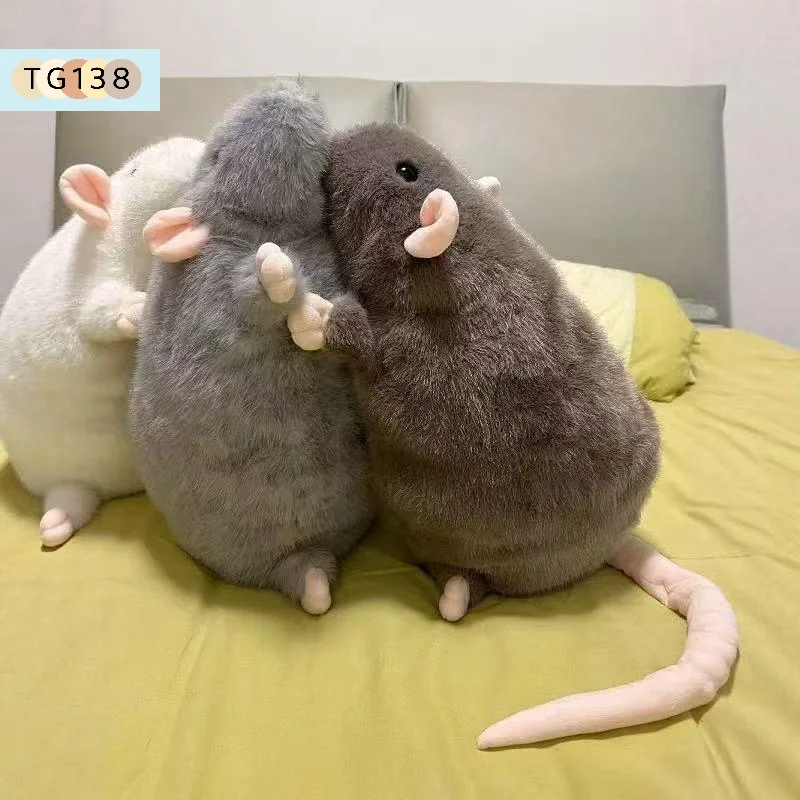 【Neu】35/50/90cm Cartoon-Blumenzweig-Ratte, weiche, übergroße Tierfigur, niedliche Simulation, große Maus, Plüschtier, Kissen, Geburtstagsgeschenk – Detail 11