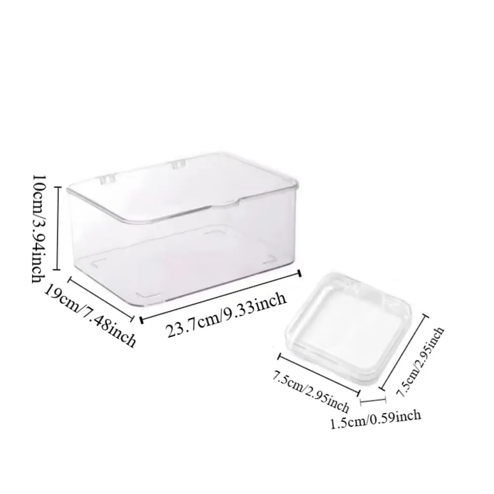 26 قطعة مع غطاء صندوق سوار Wenwan مضاد للأكسدة والغبار صندوق تخزين فني للأظافر صندوق مختوم من الأكريليك المربع الشفاف #6