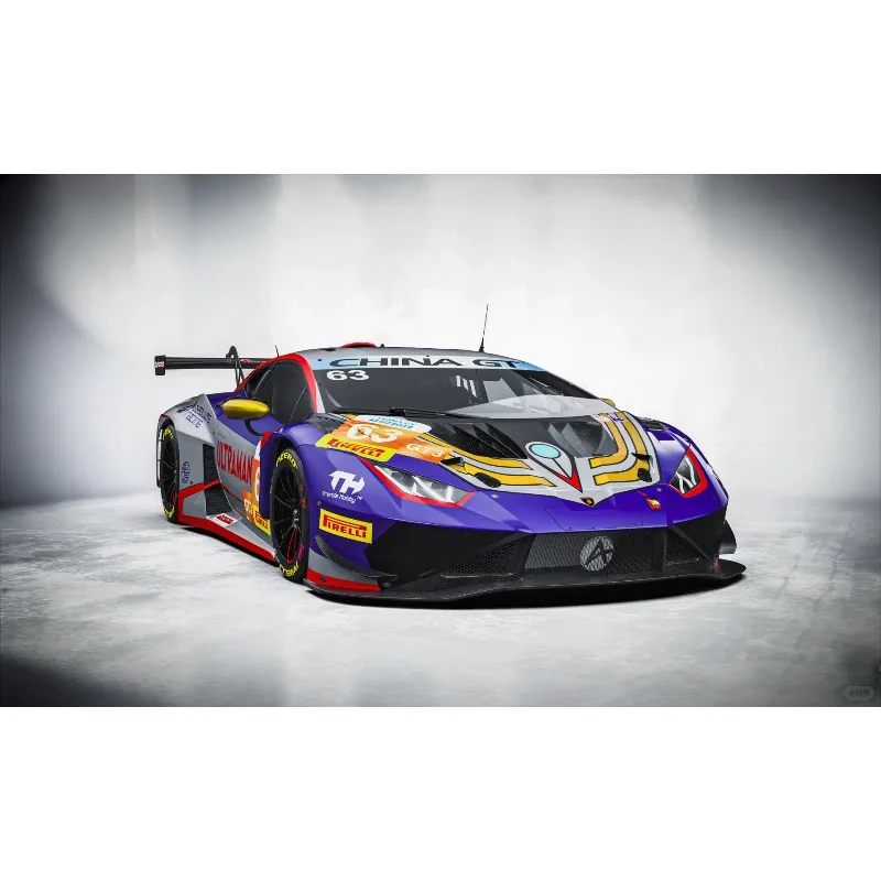 

Trends Hobby 1:64 Lamborghini Huracán GT3 EVO2 Ultraman Tiga Painted Alloy Die Cast Car Model Collection Gift