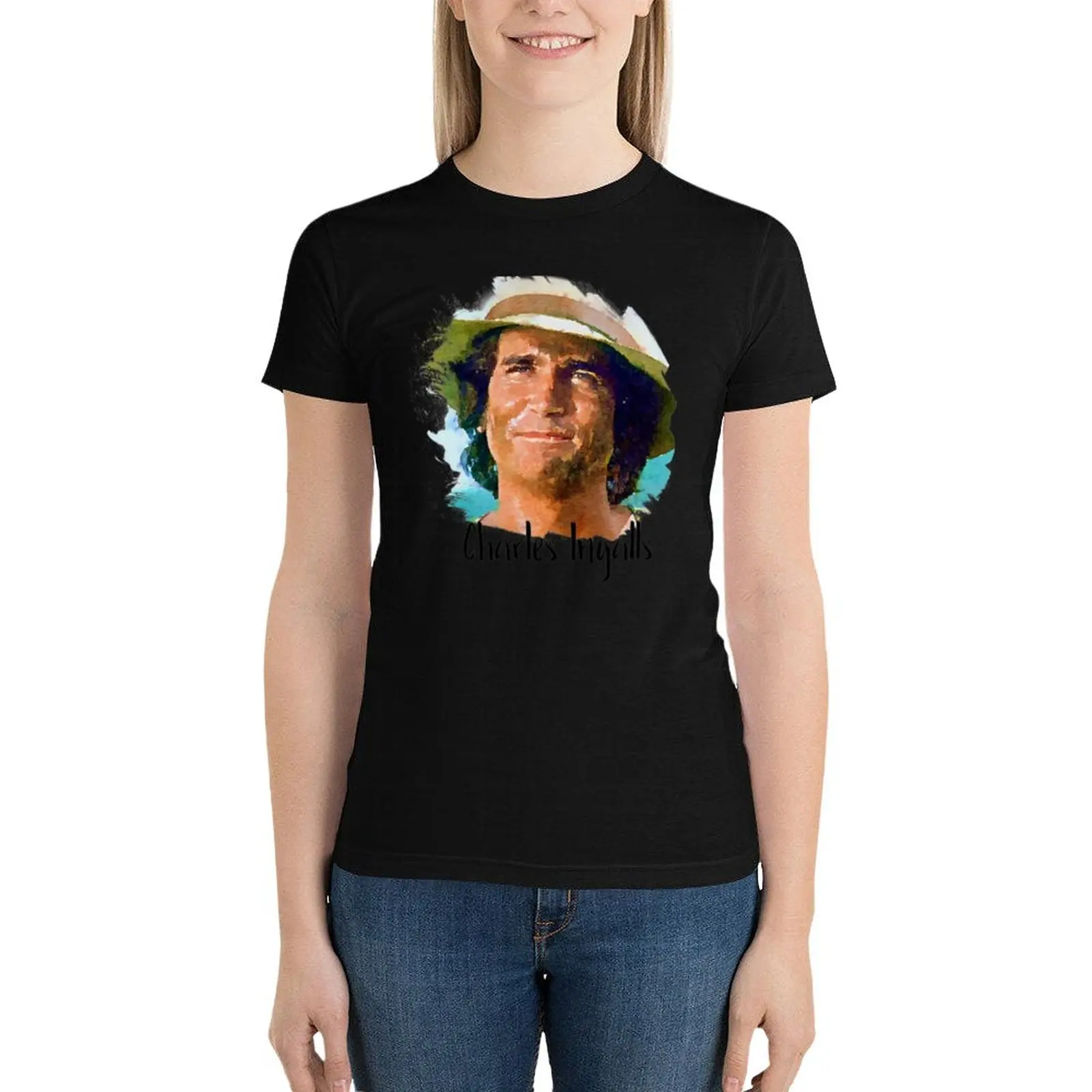 

Charles Ingalls Little House on the Prairie T-Shirt korean fashion vintage clothes Women's tops