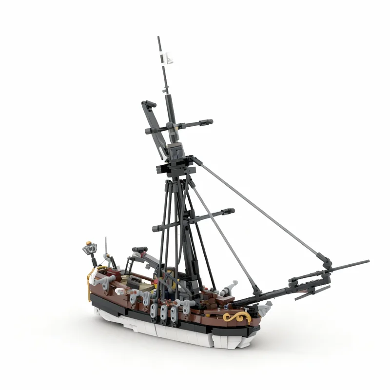 773PCS MOC Pirate Sailing Gargoyle Bermuda Cutter Rigging Fearsome Crew Sea Dogs Are Coming Model Technology DIY Assembly Gift