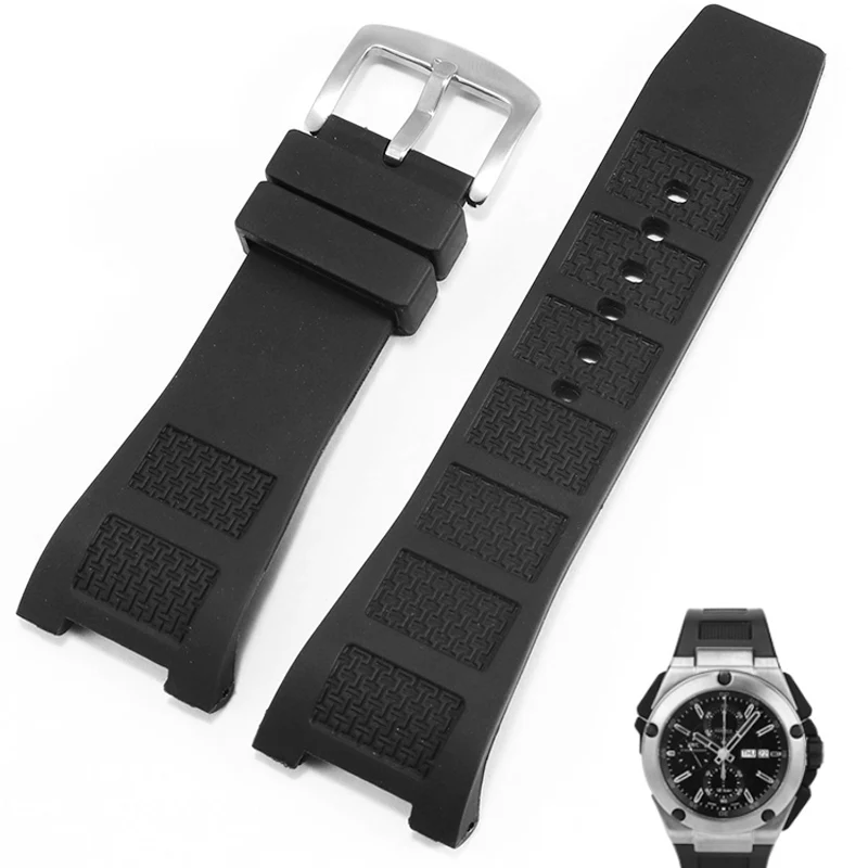 

Notch Rubber Watch Strap for IWC Iw323602 Iw376501 Engineer Waterproof Sweat-Proof Men's Silicon Watchband 30*16mm Wristband