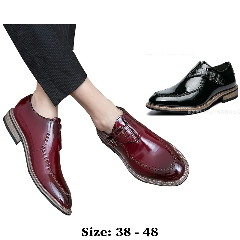 

высококачественные кожаные туфли-лодочки для мужчин с низким вырезом и острым носком, удобный размер 47, 48, новинка 2025 года, прогулочная официальная модная обувь черного, красного цвета