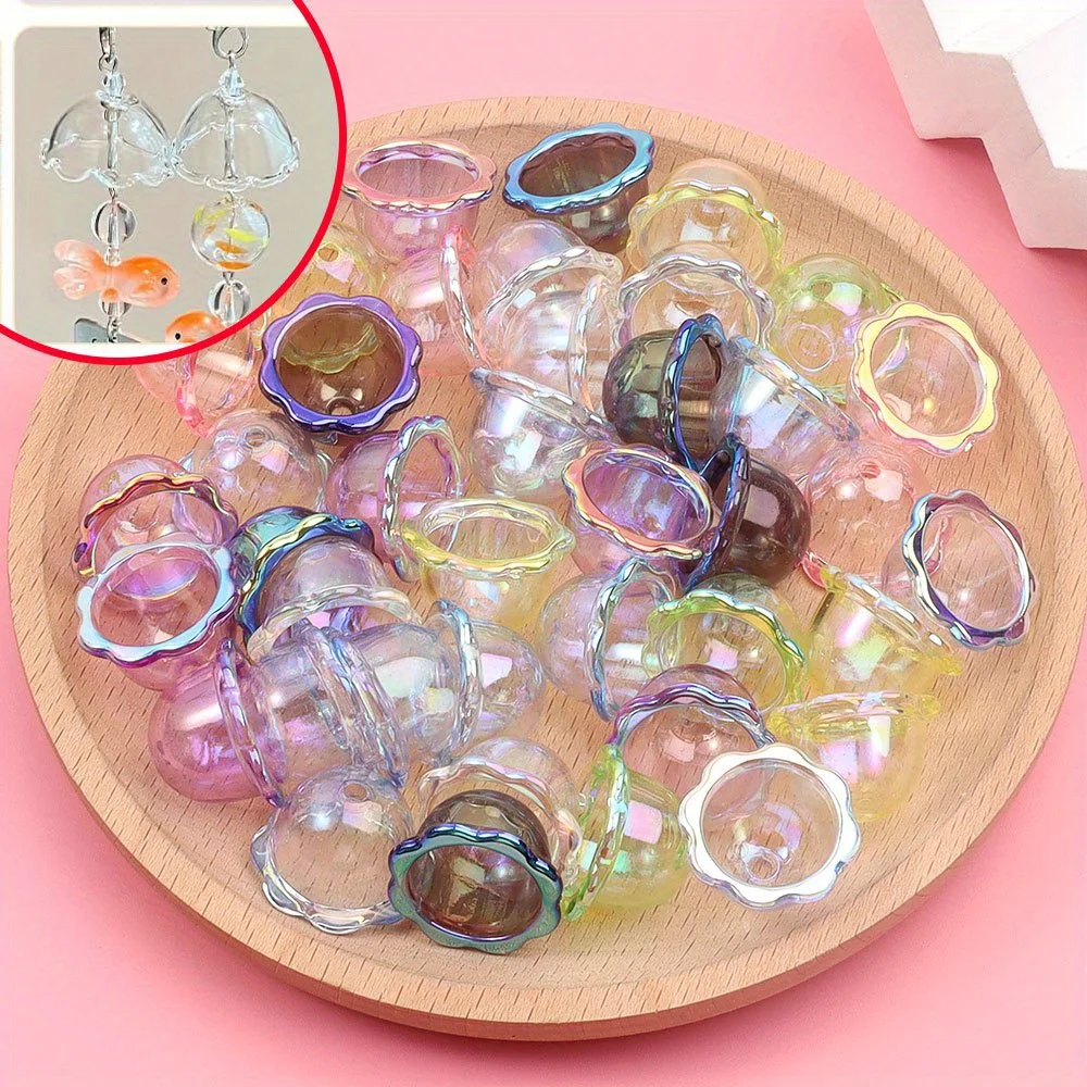 1/3/5pcs Transparent Multi-color Acrylic Jellyfish Shape Beads & Bead Assortments, Used for Wind Chime Craft Jewelry Production
