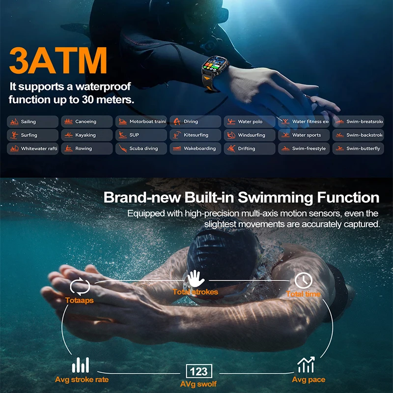 2025 neue GPS-Sport-Smartwatch für Herren, 2,13 Zoll Bildschirm, AMOLED-Taschenlampe, 580 mAh, große Batterie, Herzfrequenz, wasserdicht, BT-Anruf-Smartwatch