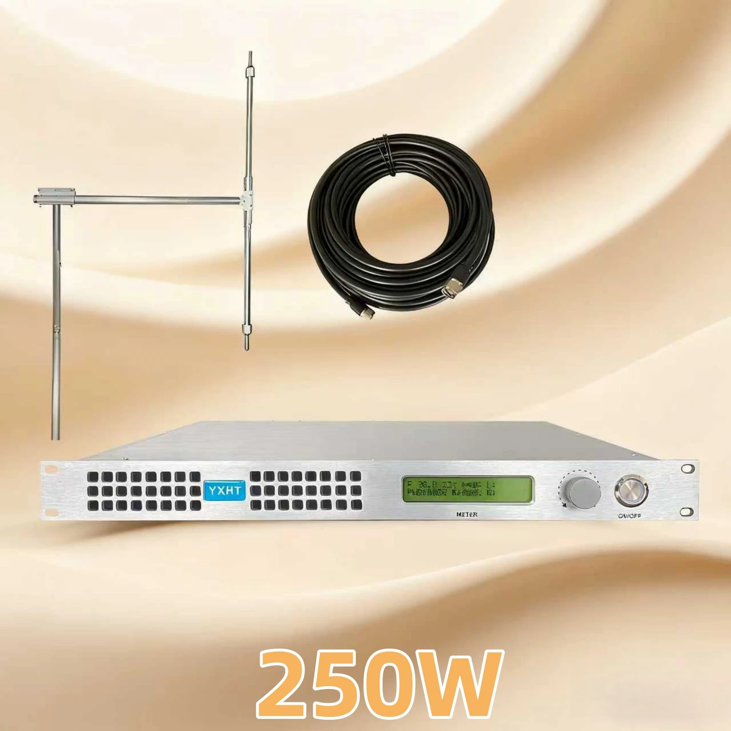 

HP- Durable 250W FM Transmitter with Antenna & Cable – High-Quality Easy-Operate Stable for Education & Cultural Communication