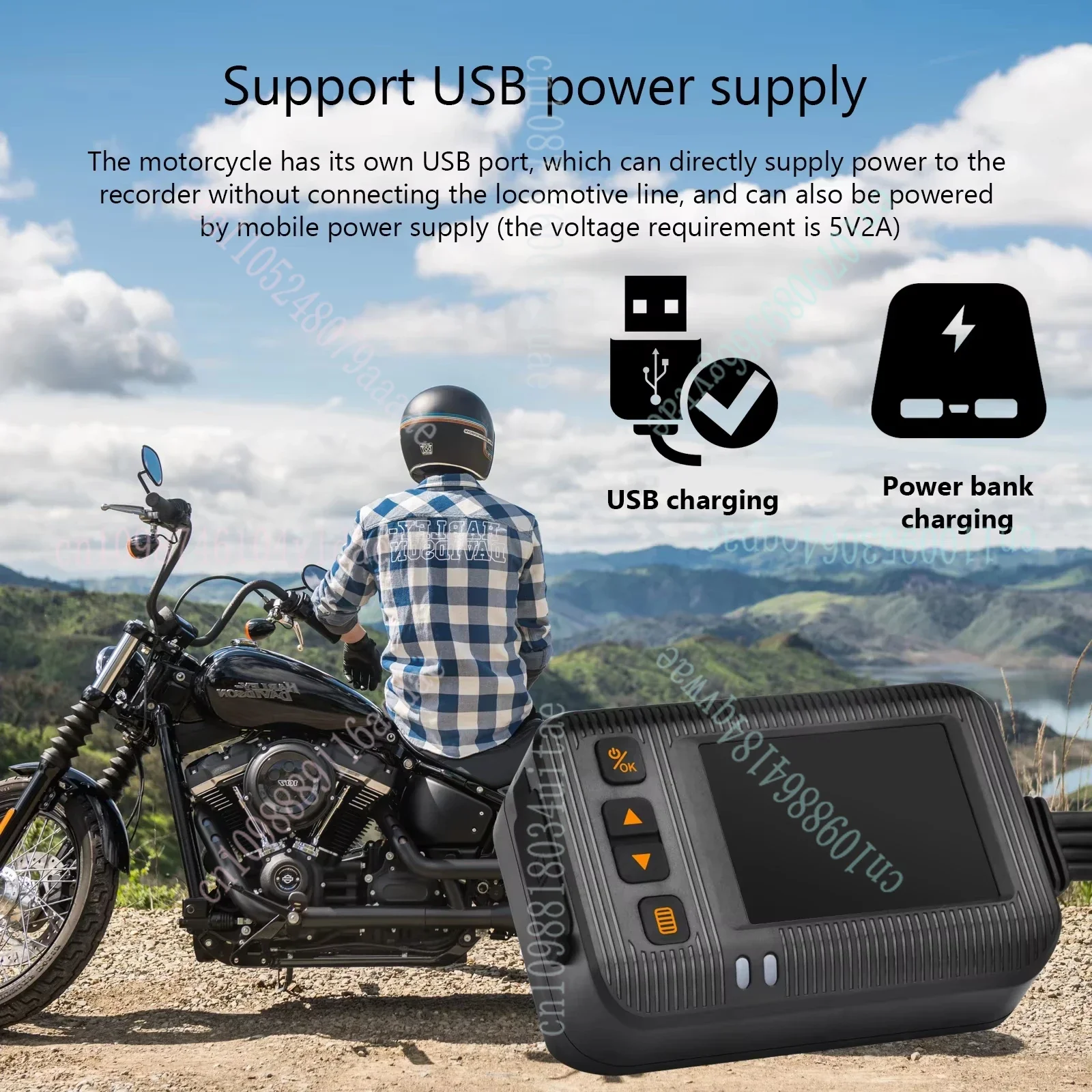 1080P مقاوم للماء دراجة نارية DVR دراجة نارية داش كام 2 بوصة الجبهة كاميرا خلفية مسجل فيديو DVR أسود للرؤية الليلية صندوق #6