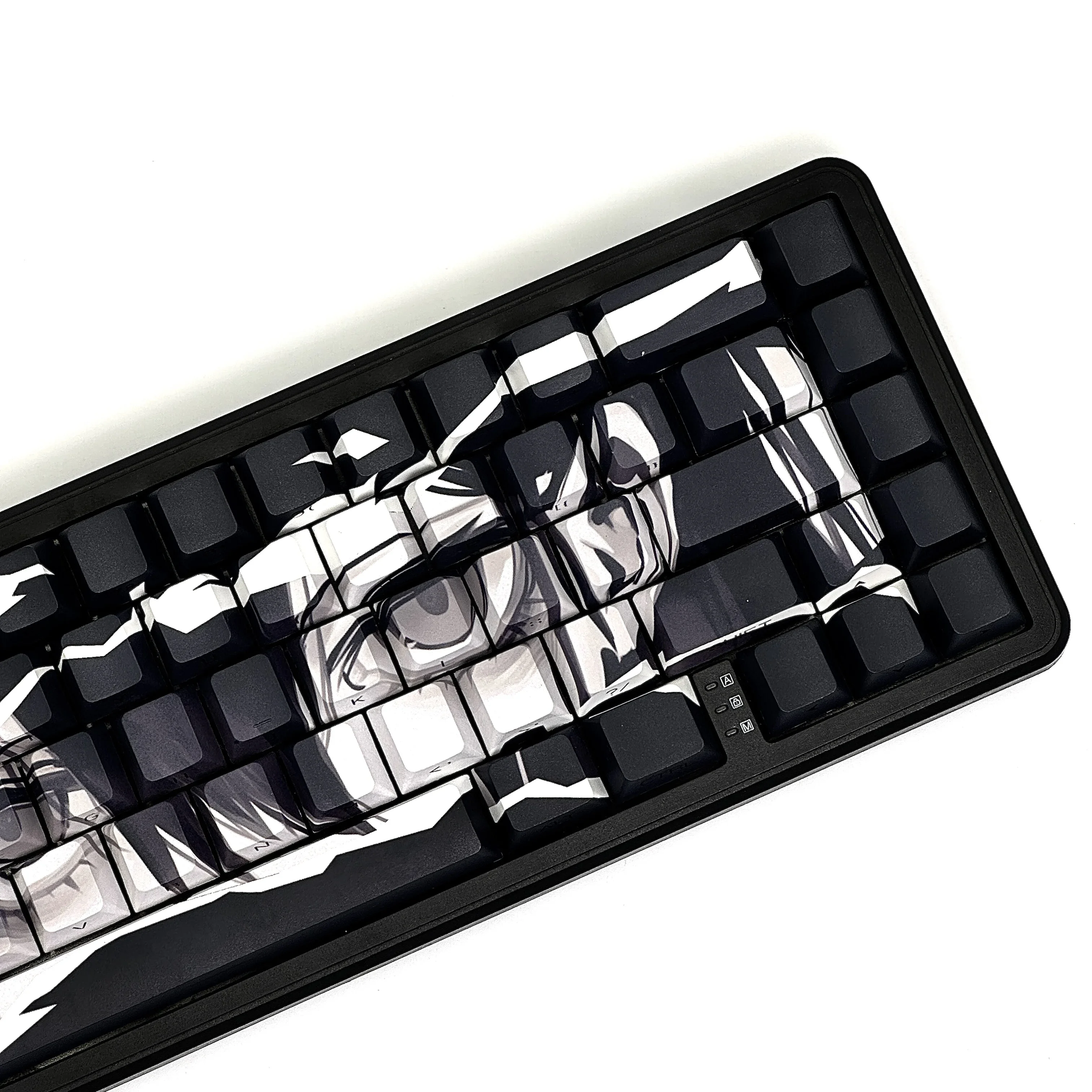 Anime Keycaps Purple Eye Theme Mechanical Keyboard 68Keys Pbt Cherry Profile Thermal Sublimation Keycaps Pc Keyboard Accessorie