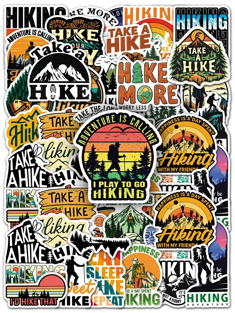 50pc Cartoon Outdoor Hiking Graffiti Stickers Suitcase Laptop Skateboard Personalized Stickers