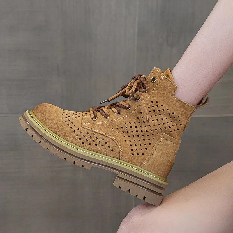 Women's Vintage Western Cowboy Boots with Lace-Up Casual Rider Work Boots Halloween Festival Party Costume Role-Playing Shoes