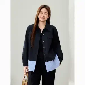 Temperatura e luce Stile professionale Design Sense Splicing Giacca Laiser Donna Autunno Inverno Nuovo