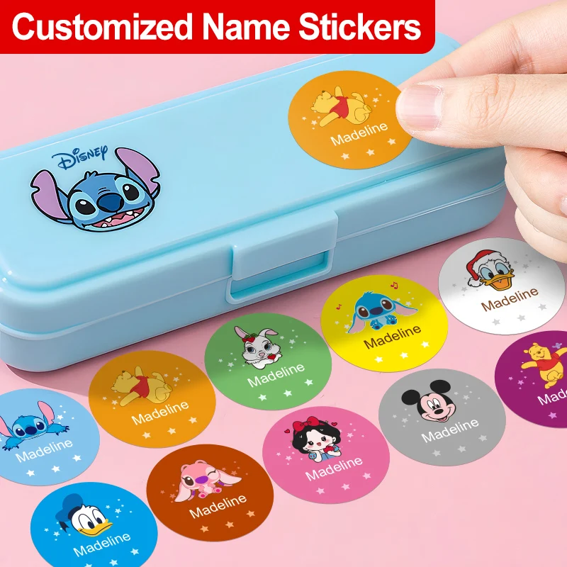 ملصقات اسم ملونة مخصصة لزجاجات المياه والقرطاسية للأطفال واللوازم المدرسية وهدايا عيد الميلاد والعودة إلى المدرسة