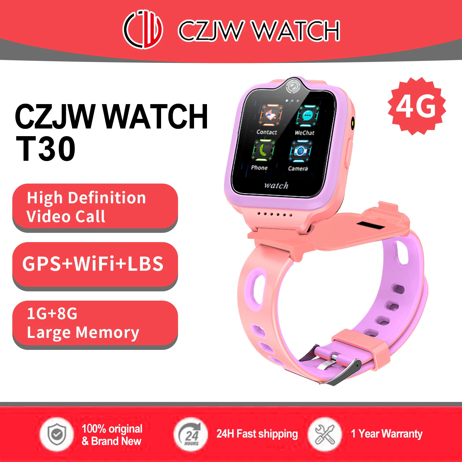 New ZZYSMART T30 4G Child Smart Watches For Kids GPS WIFI SOS LBS Call IP67 Waterproof 800Mah Battery Child Smartwatch Gifts