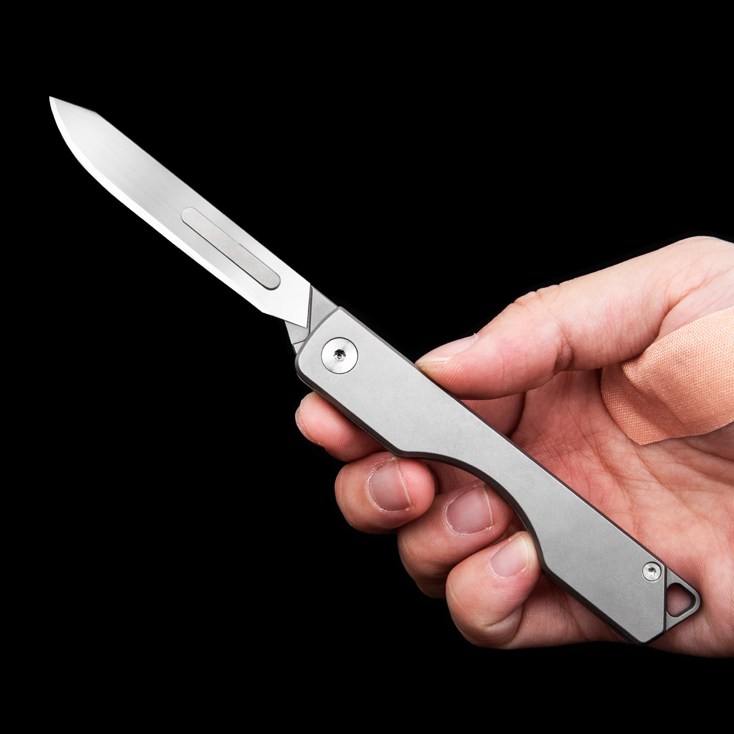 Titanium Alloy Folding Knife Scalpel New Pocket Knife Outdoor Multifunctional EDC Tool With 10 Blades