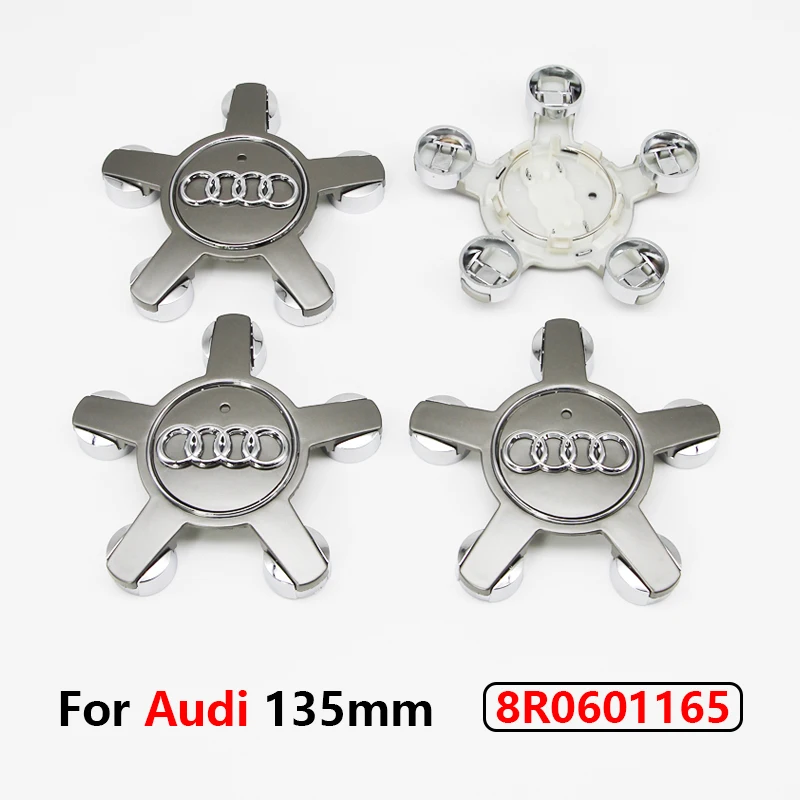 4pcs 135MM Car Hub Caps 8R0601165 4F0601165 For Audi A4 A5 A6 A7 Q3 Q5 A3 S5 Accessories Auto Wheel Center Cap Hubcap Rim Covers