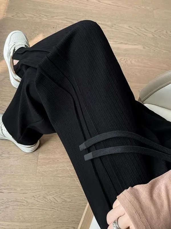 

plus Size High Waist Bla Wide Leg Pants Women's Loose Drapey Casual Straight Leg Spring Trousers for plus Size Women