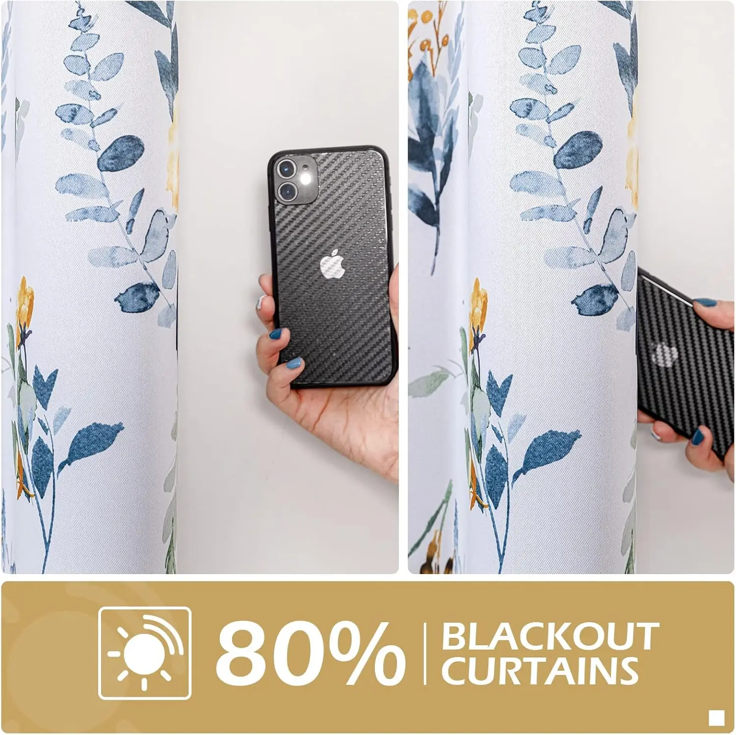 Mysky Home-cortinas florales de 102 pulgadas de largo para sala de estar, cortinas de dormitorio, aislamiento térmico, bloqueo de luz, cortinas de ventana para