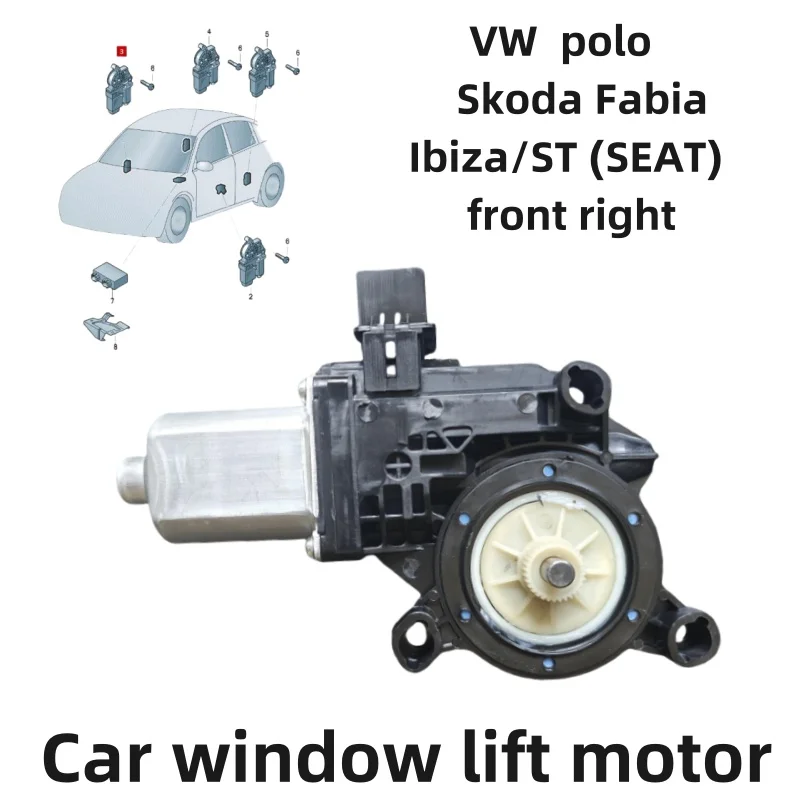 Voor VW Polo Skoda Fabia Seat Ibiza 6j Raamheffermotor 6R0959801 6R0959802 6R0959812 6R0959801A 6R0959811 6R0959802C 2009-2018