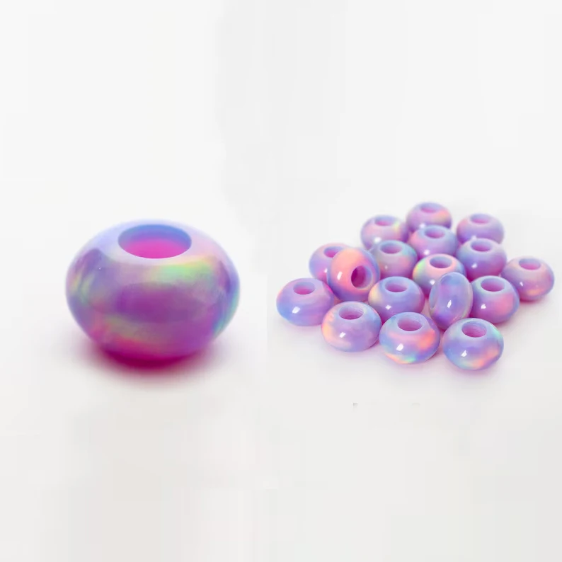 

20/50pcs Light Purple Beads for Jewelry Making Rondelle Beads for Bracelets Nebula Opal OLP374--OLP390