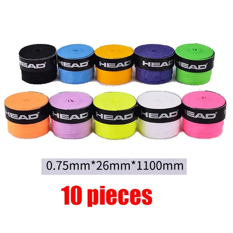 10 pièces Original tête surgrip anti-dérapant raquette de Tennis poignées Padel accessoire choc Tennis Badminton Squash entraînement bandeau