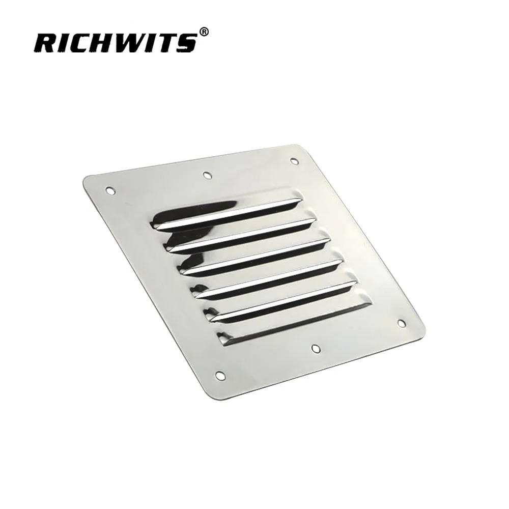 316 Stainless Steel Square  127*115mm High Polished Louvered Vent