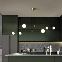 Nordic G9 Gold Copper Led Chandelier Pendant Lamp For Dining Room Kitchen Table Home Glass Ball Modern Ceiling New Hanging Light