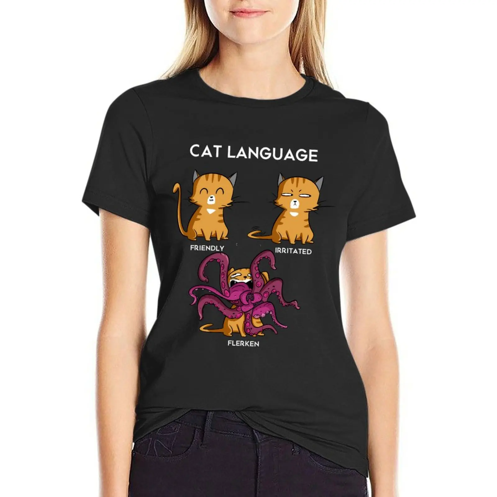 Cat Language - Flerken \t T-Shirt vintage summer tops cute tops summer top luxury designer clothing Women